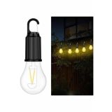 Şarjlı Dekoratif Kamp Lambası Askılı Ampul Led Işık Type-C Girişli