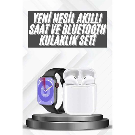 Akıllı Saat Gümüş Kasa Bluetooth Kulaklık Hediyeli Çok Fonksiyonlu İki