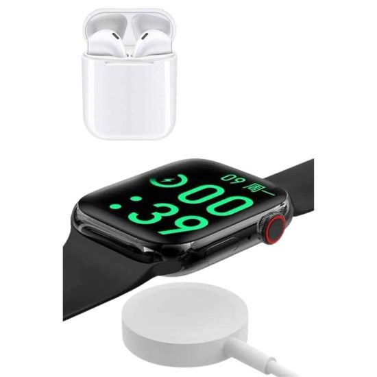 Akıllı Saat Gümüş Kasa Bluetooth Kulaklık Hediyeli Çok Fonksiyonlu İki