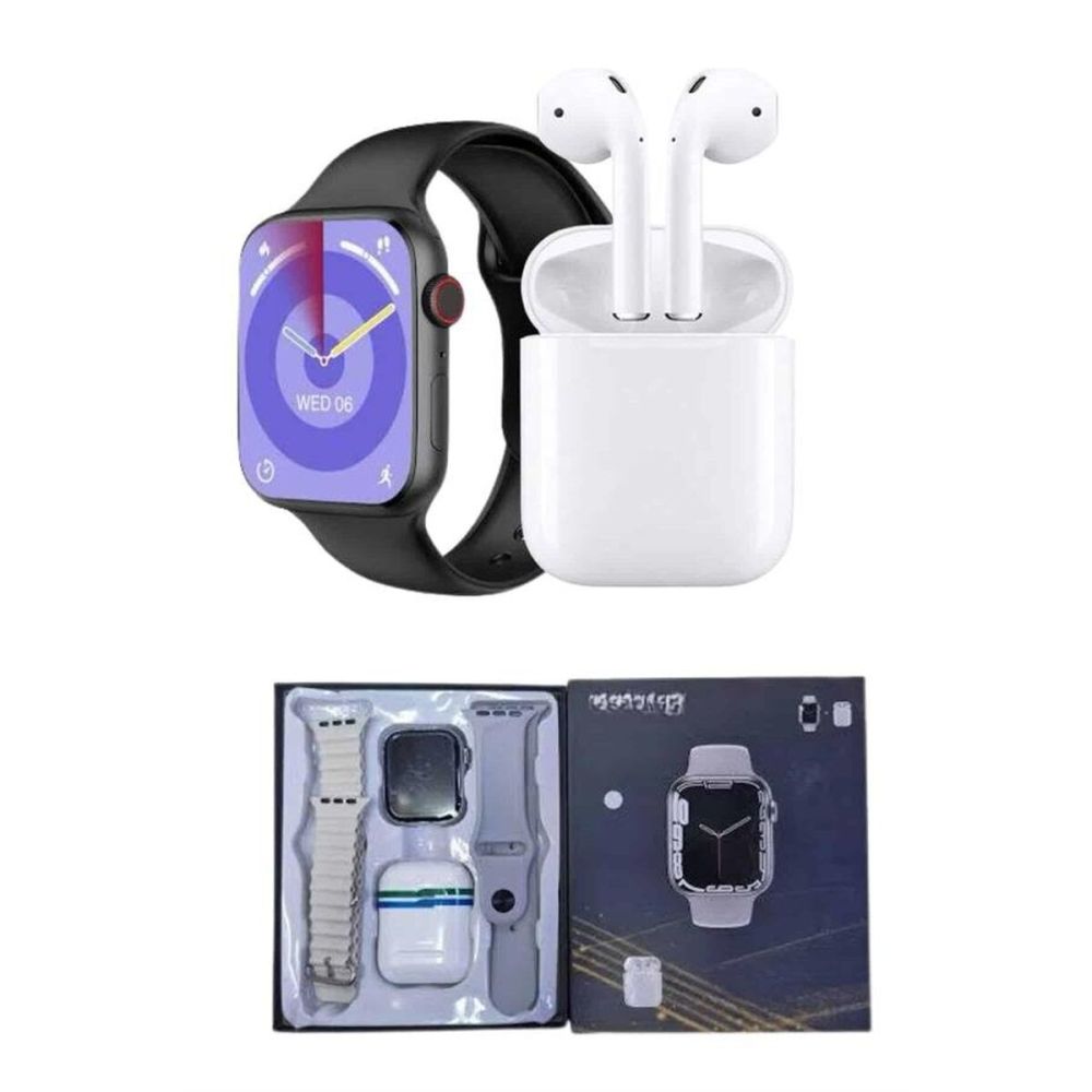 Akıllı Saat Gümüş Kasa Bluetooth Kulaklık Hediyeli Çok Fonksiyonlu İki