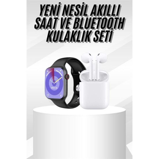 Yeni Nesil Akıllı Saat Ve Kulaklık Seti Gümüş Kasa Zarif Tasarım Çok F