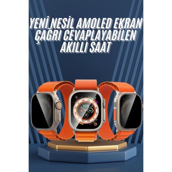 Ultra Max Kordon Kilitli Akıllı Saat Amoled Ekran Titreşimli Çağrı Cev