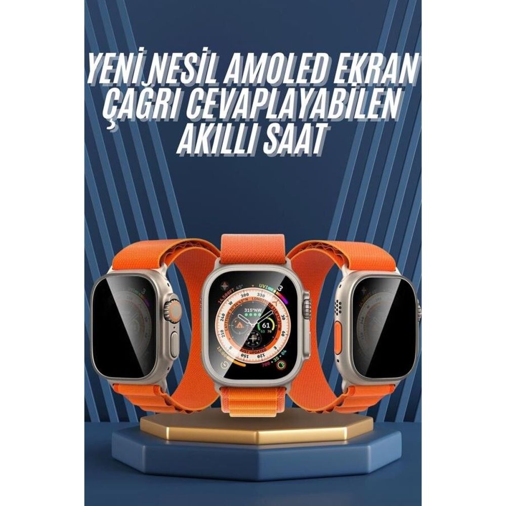 Ultra Max Kordon Kilitli Akıllı Saat Amoled Ekran Titreşimli Çağrı Cev
