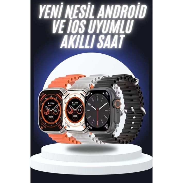 Yeni Nesil Akıllı Saat Çok Yönlü Titreşimli 49 MM Android ve İOS Uyuml