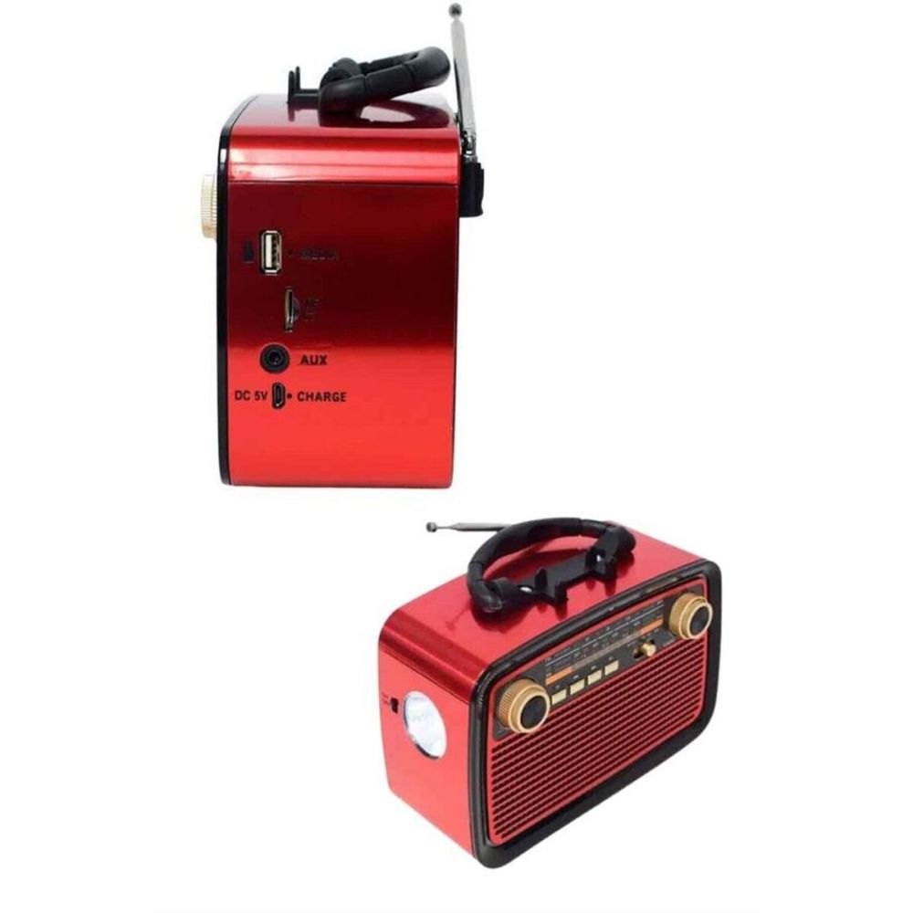 Bluetooth Hoparlör Ahşap Renk Vintage Işıklı Nostaljik Radyo Fm Ahşap 
