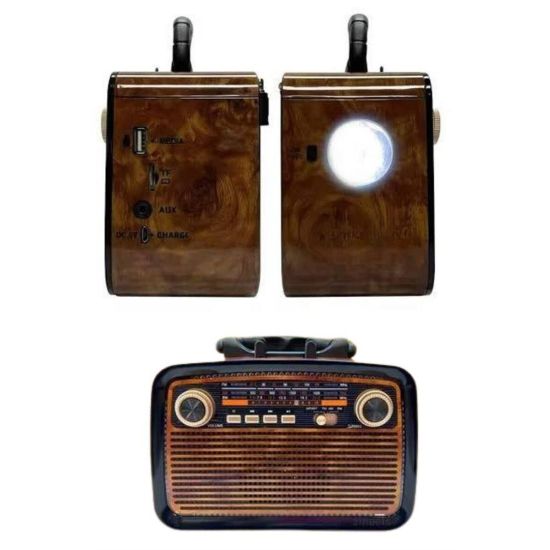 Nostalji Radyo Bluetooth Hoparlör USB-SD Kart Giriş Led Fener Işıklı B