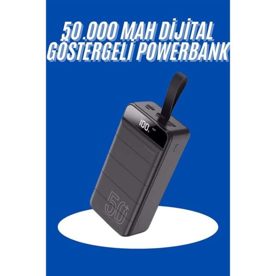 Powerbank 50.000 Mah Dijital Göstergeli Taşınabilir 4 Portlu Hızlı Pow