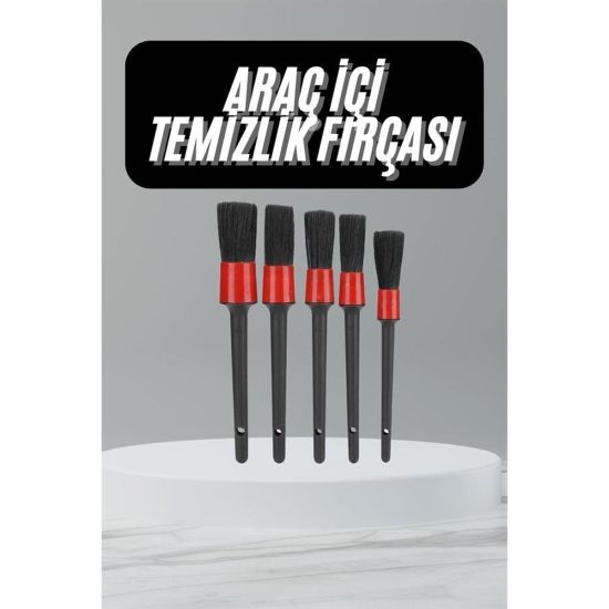 5 Adet Oto Detaylı Temizleyici Araç İçi Temizlik Fırça Seti Koltuk Döş