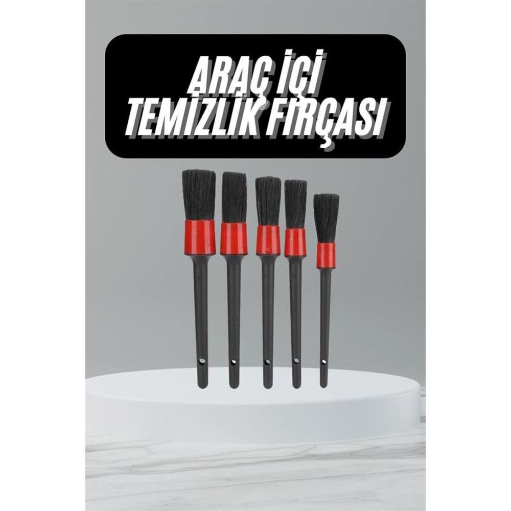 5 Adet Oto Detaylı Temizleyici Araç İçi Temizlik Fırça Seti Koltuk Döş