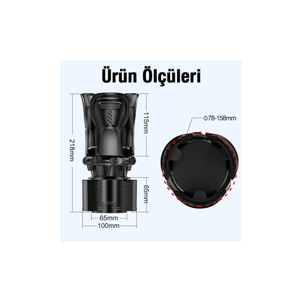 ALLY SB-6099 Araç İçi Ayarlanabilir Bardak Ve Şişe Tutucu