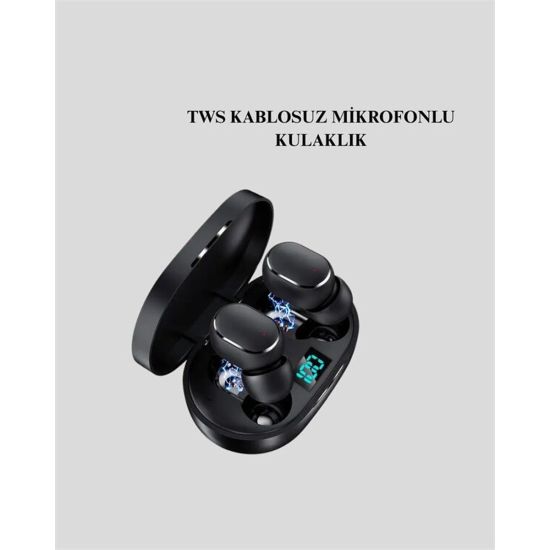 TWS Bluetooth Kulaklık Kulak İçi Kablosuz Dijital Göstergeli Çağrı Cev