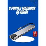 Usb Type-c Hub Dönüştürücü Çevirici Çoklayıcı Macbook Çevirici 8 Portl