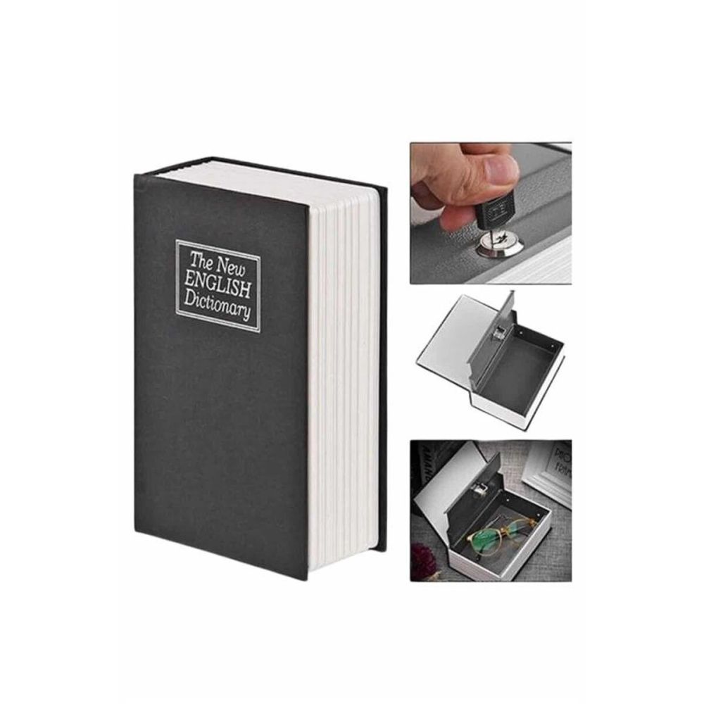 Kitap Görünümlü Gizli Kasa Büyük Boy Anahtarlı Kilitli Para Kasası