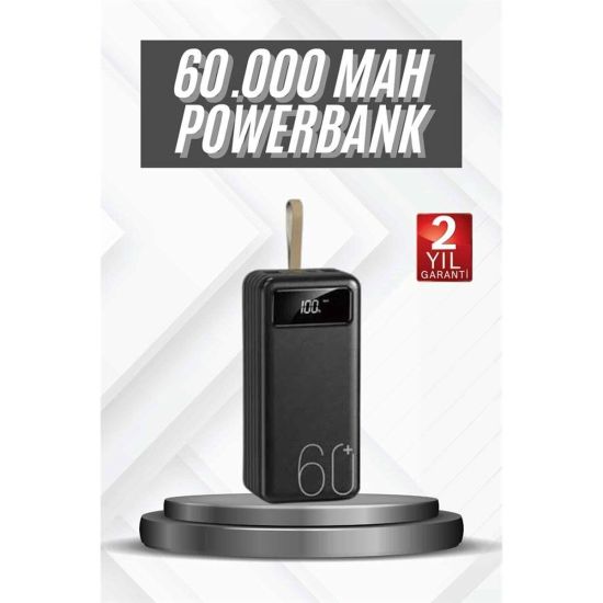 Hızlı Şarj 4 Çıkışlı Powerbank 60.000 Mah Taşınabilir Dijital Gösterge