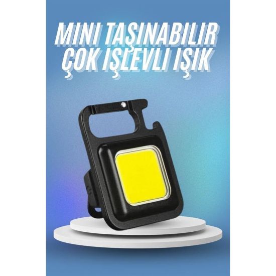 Işıldak USB Şarjlı Cep El Feneri Taşınabilir Mini Led Işık Çok Fonksiy