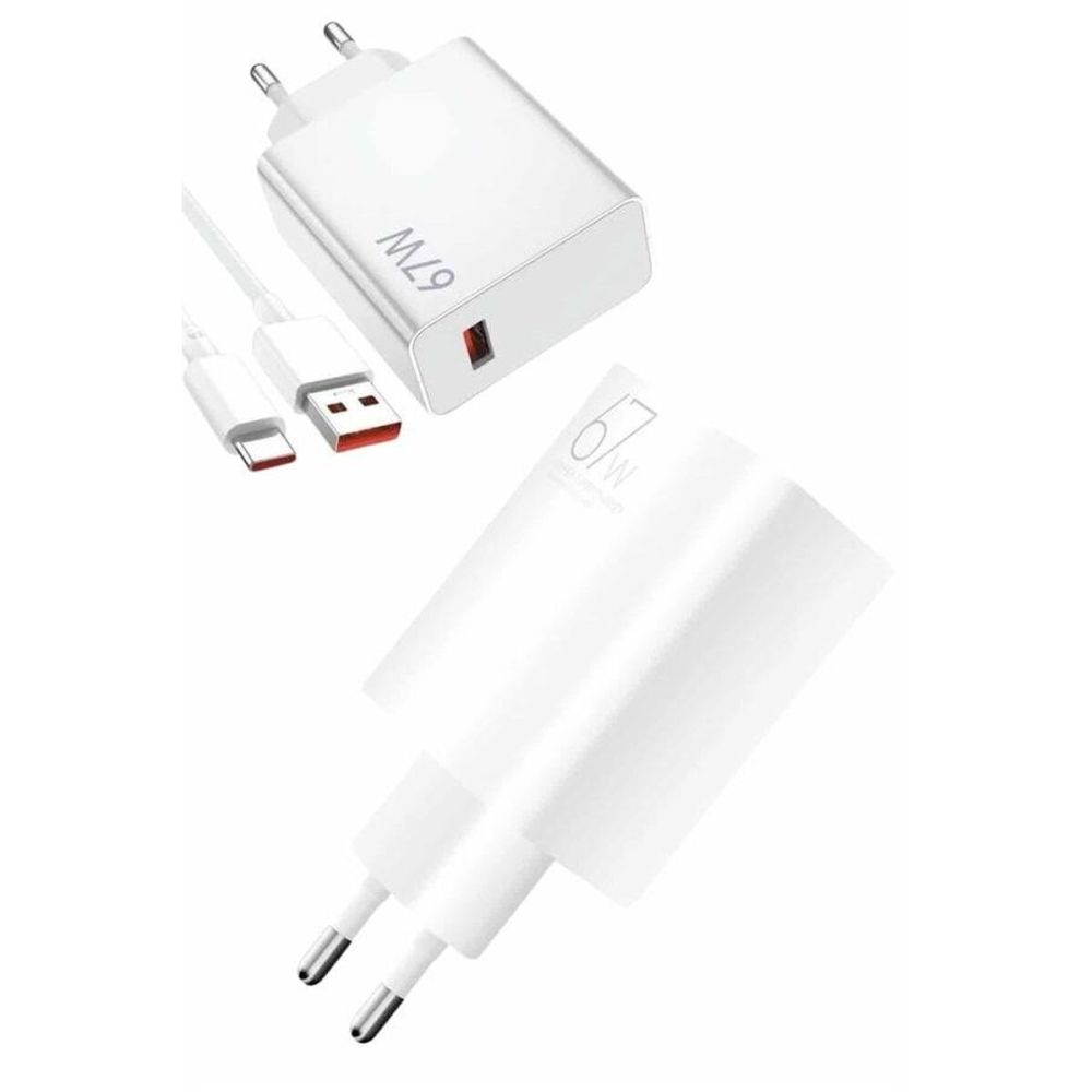 Beyaz Ultra Plus Hızlı Şarj Seti Şarj Adaptörü ve Kablosu 67W