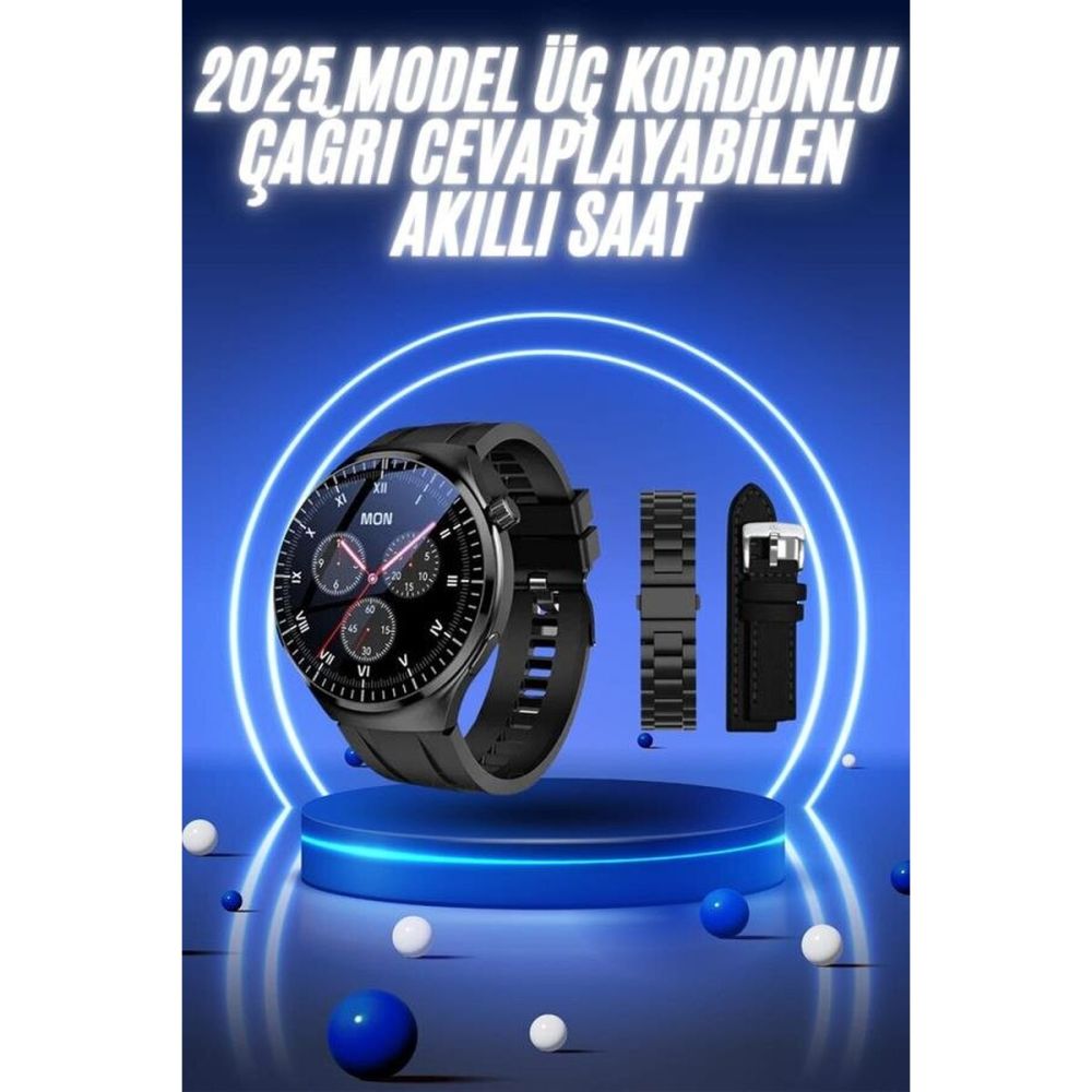 Akıllı Saat Yeni Nesil Üç Kordonlu Nabız Ölçer Çağrı Cevaplama