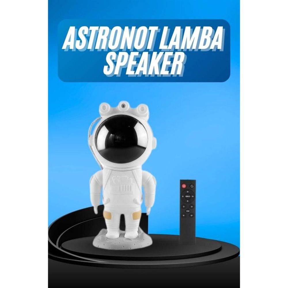 Gece Lambası Astronot Bluetooth Hoparlörlü Galaksi Işık Projektörü