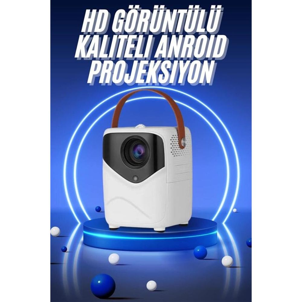 HD Ayaklı Portatif Projeksiyon Cihazı Bluetooth Wifi Akıllı Android İş