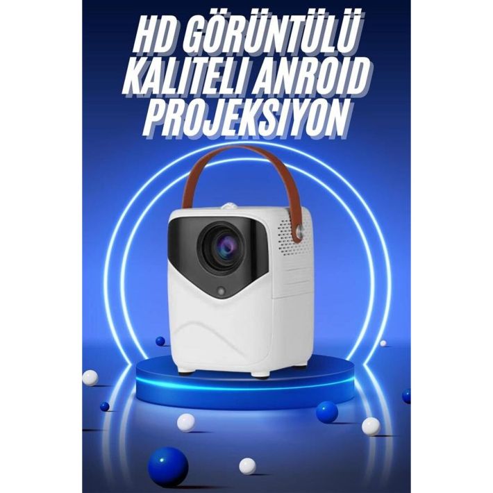 HD Ayaklı Portatif Projeksiyon Cihazı Bluetooth Wifi Akıllı Android İş