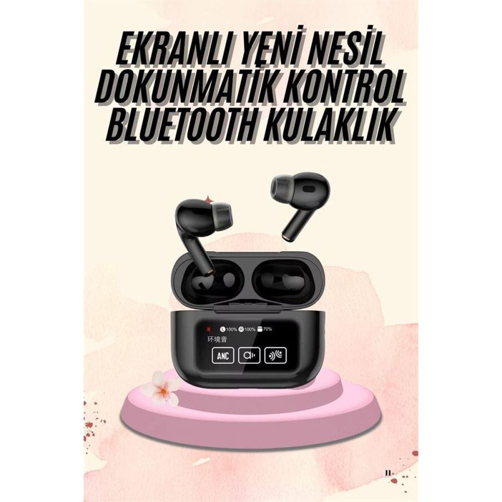 Kulak İçi Bluetooth Kulaklık Ekranlı Müzik Dinleme Çağrı Cevaplama Siy
