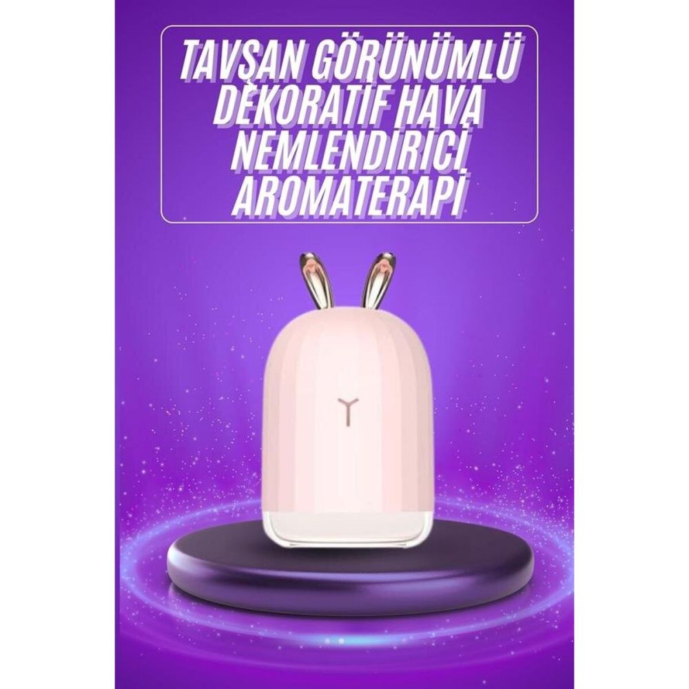 Aromaterapi Hava Nemlendirici Dekoratif USB Şarjlı Tavşan Nemlendirici