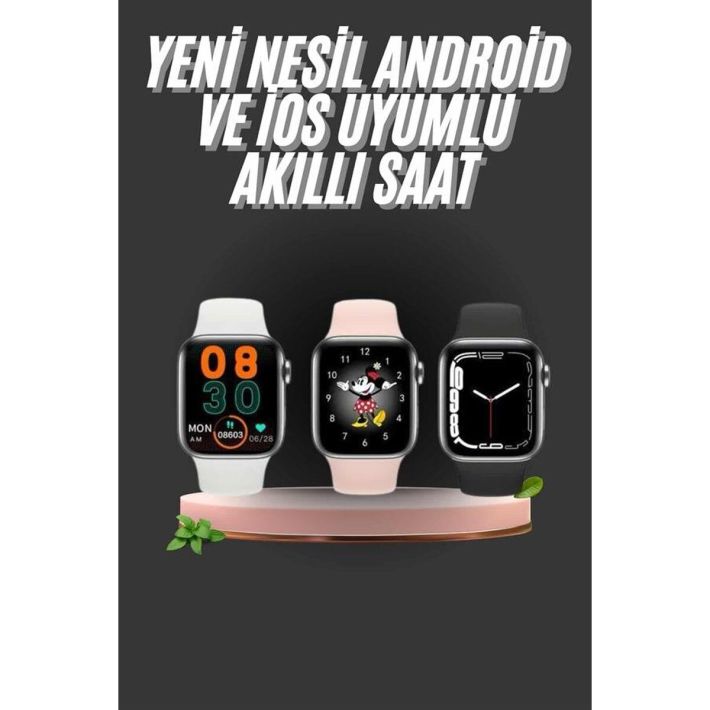 1.83 İnç Akıllı Saat Android ve İOS Uyumlu Çağrı Cevaplayabilen Adımsa