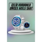 Akıllı Saat Çelik Kordonlu Amoled Ekran Android ve İOS Uyumlu Çağrı Ce