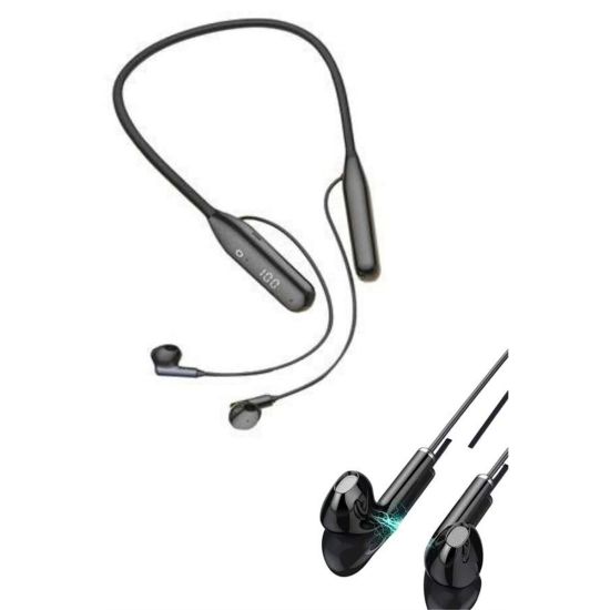 60 Saat Kablolu Boyun Askılı Dijital Göstergeli Bluetooth Kulaklığı