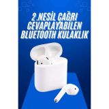 2025 Model Çağrı Cevaplayabilen Bluetooth Kulaklık Beyaz Dokunmatik Ko