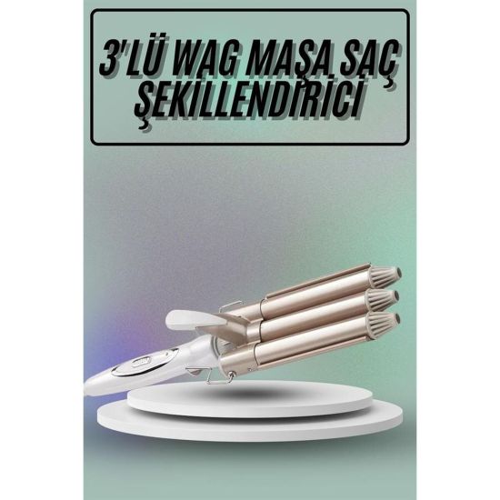 Saç Şekillendirici Wag Maşa Üçlü Yüksek Isı Ayarlı Seramik Kaplama