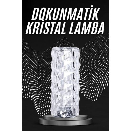 Kristal Lamba Masa Lambası Şarjlı Masa Lambası Dokunmatik Sensör Usb Ş