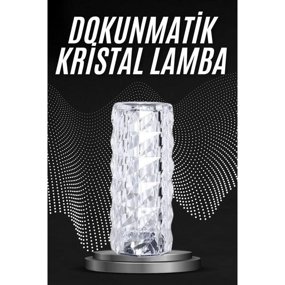 Kristal Lamba Masa Lambası Şarjlı Masa Lambası Dokunmatik Sensör Usb Ş