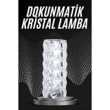 Kristal Lamba Masa Lambası Şarjlı Masa Lambası Dokunmatik Sensör Usb Ş