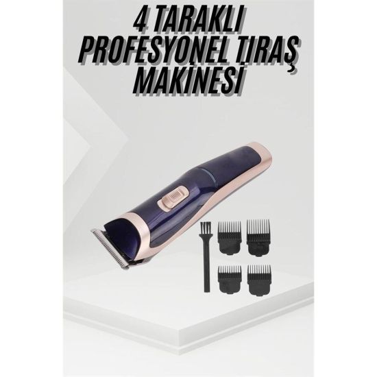 Tıraş Makinesi 4 Başlıklı Paslanmaz Çelik Bıçaklı Tüm Saç Tiplerine Uy