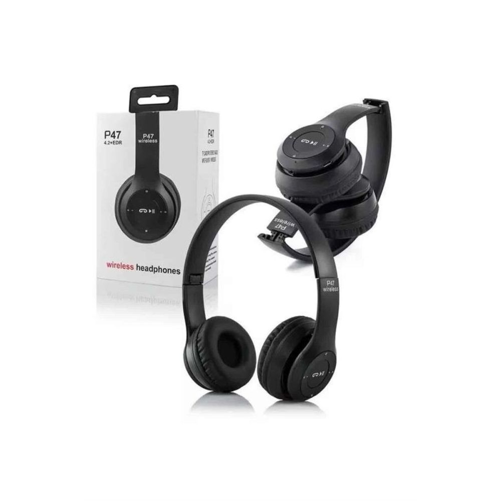 Bluetooth Kablosuz Kulaklık Siyah Wireless 5.0 Kulak Üstü Uzun Pil Ömr