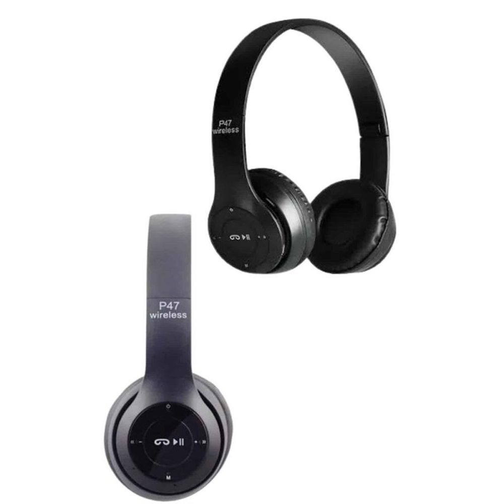 Bluetooth Kablosuz Kulaklık Siyah Wireless 5.0 Kulak Üstü Uzun Pil Ömr