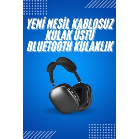 2025 Model Kulak Üstü Kablosuz Bluetooth Kulaklık Gürültü Azalta Uzun 