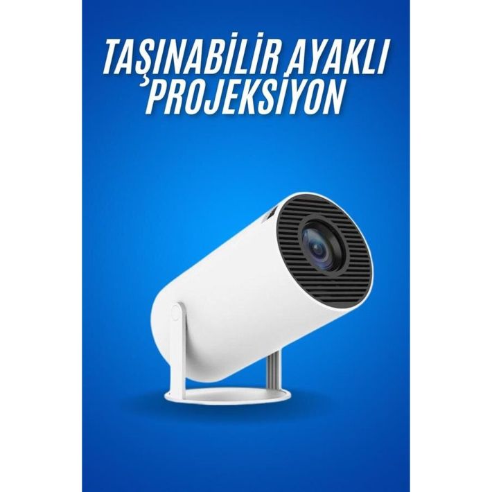 Sinema Projektörü Android HDMI USB WİFİ Ses Çıkışlı Ayaklı Projeksiyon