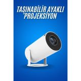 Sinema Projektörü Android HDMI USB WİFİ Ses Çıkışlı Ayaklı Projeksiyon