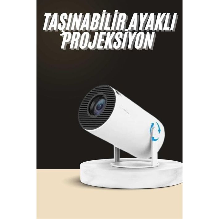 Ayaklı Projeksiyon Taşınabilir Mini Projektör Sinema Projektörü Androi