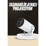 Ayaklı Projeksiyon Taşınabilir Mini Projektör Sinema Projektörü Androi