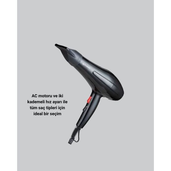Profesyonel 2200W Fön Makinesi – AC Motorlu Hızlı Kurutma Hafif Tasarı