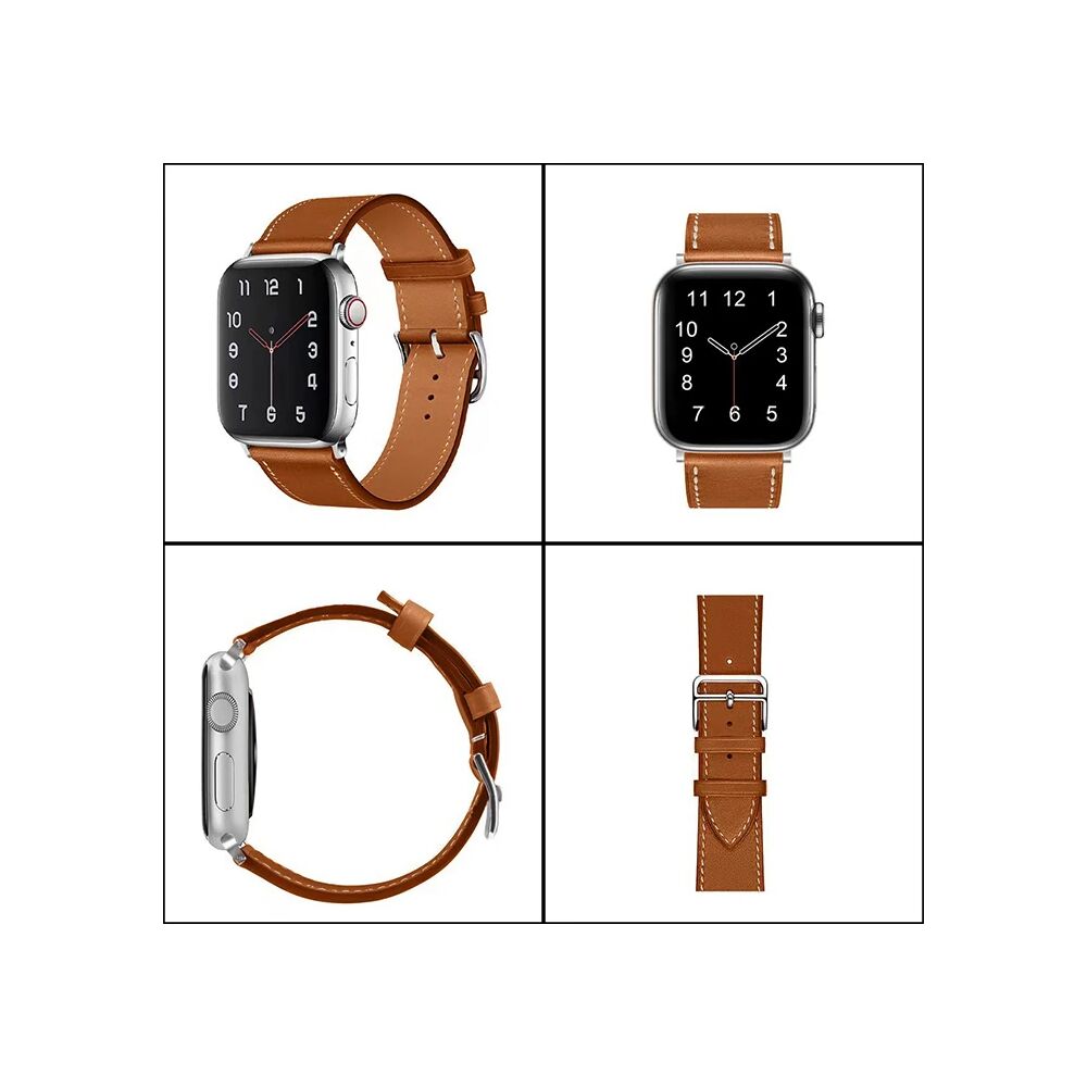 Ally Apple Watch 7-8 41mm 6-5-4 40mm Single Coil Deri Kayış Kordon 3-2