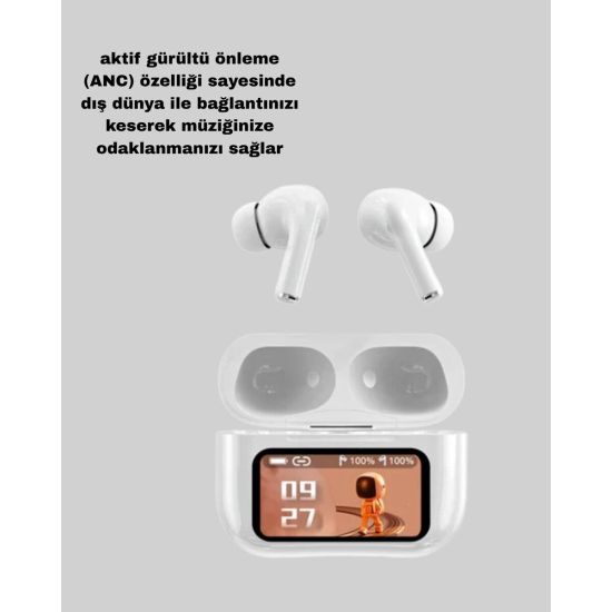 ANC Bluetooth Kulaklık – Dokunmatik Powerbank Kutulu Akıllı Sensörlü