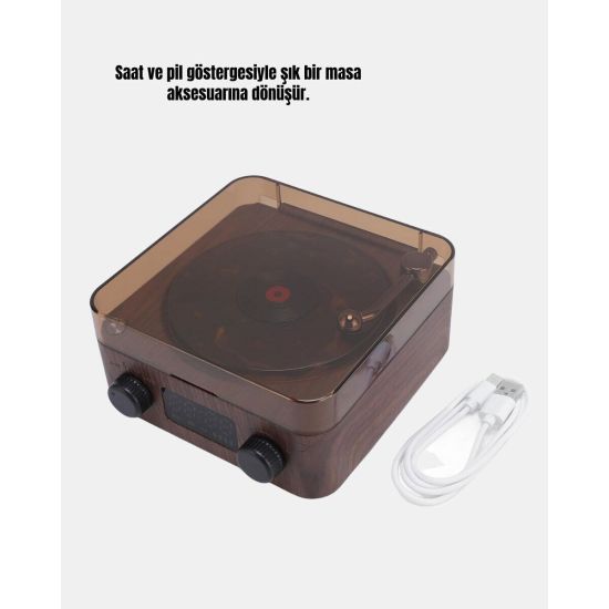 3-ü-1 Arada Bluetooth Hoparlör – Işıklı Saat ve Gece Lambası