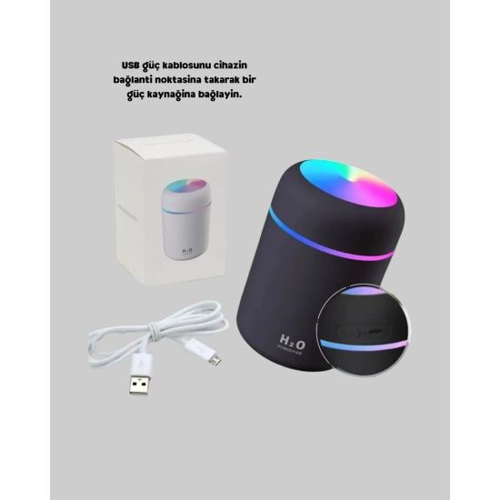 USB Bağlantılı LED Işıklı Hava Nemlendirici – Sessiz ve Kullanıcı Dost