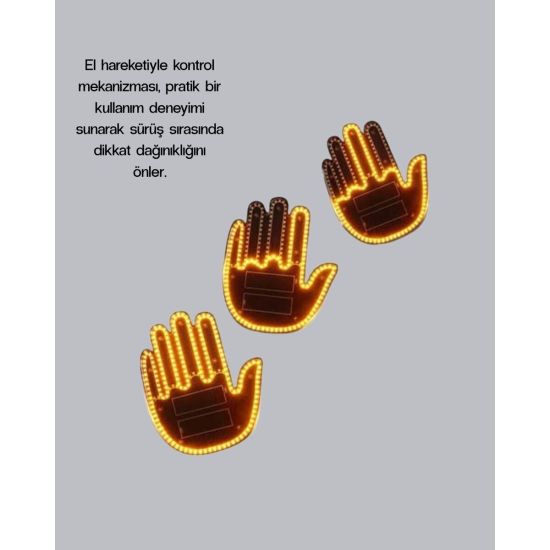 El Hareketiyle Kontrol Edilen 176 LED Amber Güvenlik Lambası