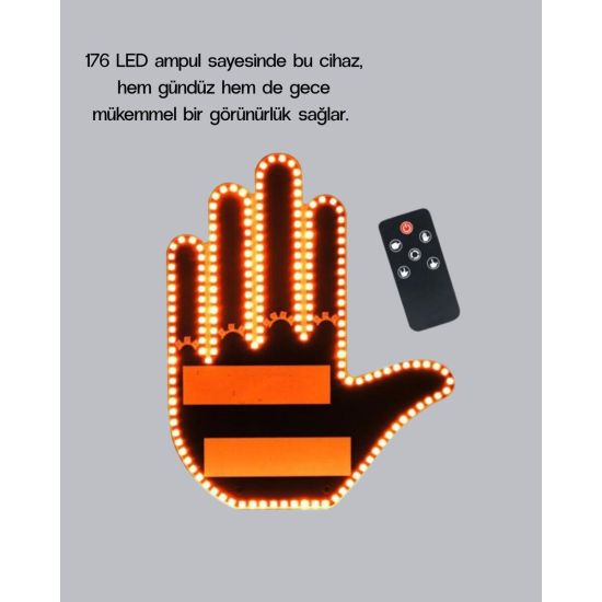 176 LED Amber Renkli El Hareketiyle Kontrol Edilen Motosiklet Dönüş Si