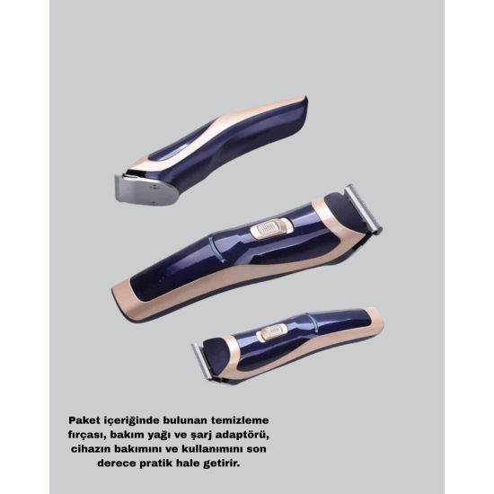 Profesyonel Şarjlı Saç ve Sakal Kesme Makinesi – Unisex 12 mm Ayarlana